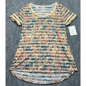 LulaRoe Classic T-Shirt Womens S Multicolor Floral Round Neck Short Sleeve New